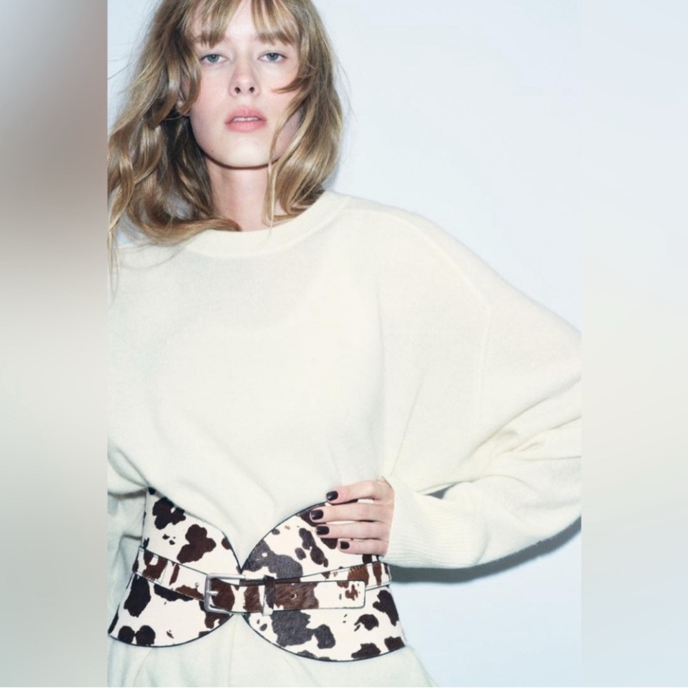 SOLD OUT Stylish Cow Print Women's Belt from ZARA NWOT